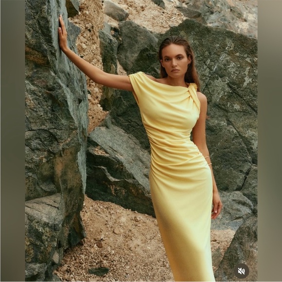 ZARA ASYMMETRIC MIDI DRESS - Picture 7 of 13